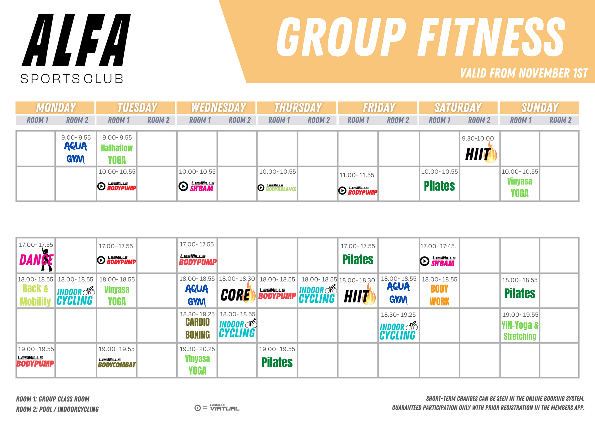 Groupcourses ALFA Sportsclub